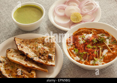 Keema roti con pollo adarki Foto Stock