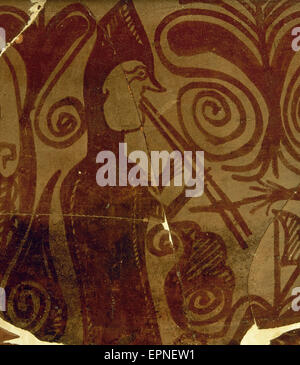 Gli iberici. Periodo preromana. Musicista giocando un aulos. Dal vecchio Edeta (Miguel de Liria). Ii secolo A.C. Museo archeologico di Valencia. Spagna. Foto Stock