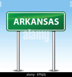 Illustrazione dell'Arkansas di metallo verde cartello stradale Illustrazione Vettoriale