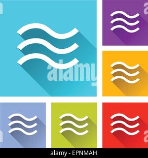 Illustrazione di design piatto impostare le icone per flood Illustrazione Vettoriale