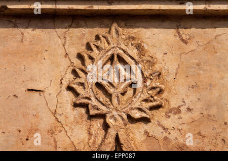 Dettaglio decorativo Dauji di Ki Kothi in Orchha. Il Madhya Pradesh. India. Foto Stock