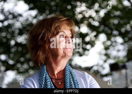 Caroline Moorehead Edinburgh International Book Festival 2014 foto scattate in Charlotte Square Gardens. Edimburgo. Pak@ Mera 13/ Foto Stock