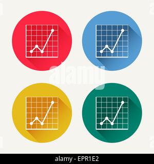 Diagramma vettoriale icona set. Analisi di mercato e statistiche diagrammi di business le icone colorate. Web design e elemento infografico. Alla moda Illustrazione Vettoriale