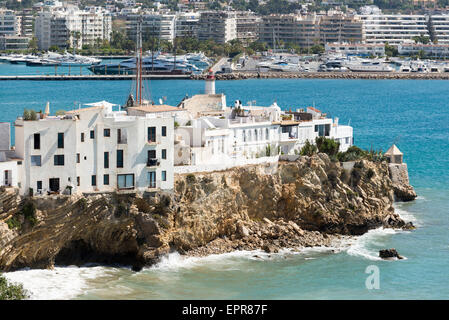 Sa Penya distretto nella città di Ibiza, Isole Baleari Foto Stock