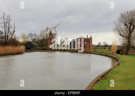 Drenaggio Hunsett mulino sul fiume Ant, Norfolk Broads Foto Stock