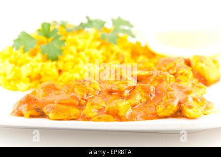 Spicy tikka masala pollo e curry pronto per essere mangiato! Foto Stock