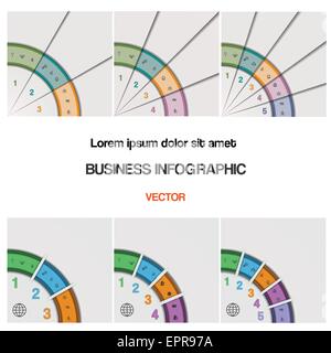 Infografico business per il successo di progetto e altri la variante. Impostare, illustrazione vettoriale, quarto grafico ad anello Illustrazione Vettoriale