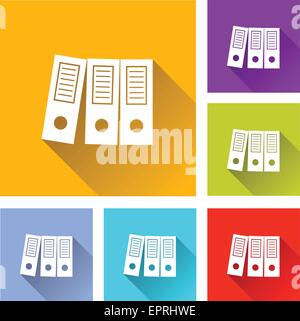 Illustrazione di design piatto impostare le icone per il legante Illustrazione Vettoriale