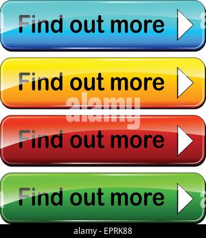Illustrazione di colorati pulsanti web per saperne di più Illustrazione Vettoriale