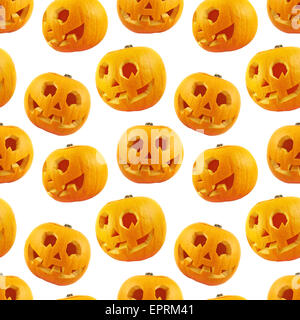 Seamless Jack-O'-lanterne pattern di zucca Foto Stock