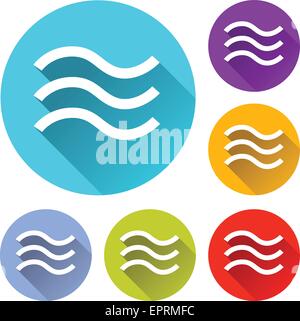 Illustrazione vettoriale di sei colorate icone flood Illustrazione Vettoriale