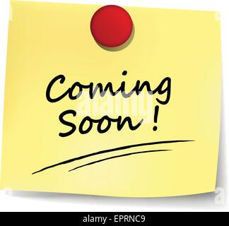 Illustrazione di presto nota di colore giallo su sfondo bianco Illustrazione Vettoriale