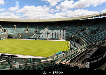 Il numero uno, Wimbledon. Vuoto, prima dell'inizio dell'annuale grand slam tennis la concorrenza. Foto Stock