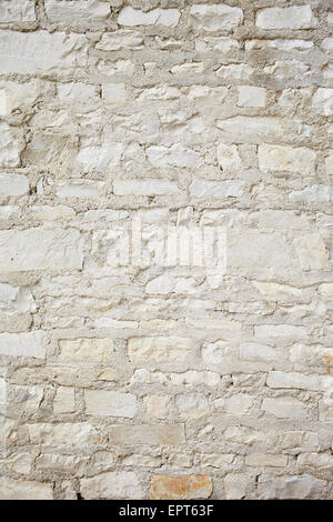 Close-up di muro bianco fatta di pietre naturali, Orleans, Loiret, Francia Foto Stock