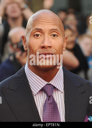 Londra, UK, UK. 21 Maggio, 2015. Dwayne Johnson assiste la UK film premiere di ''Sun Andreas' di Odeon Leciester Square. © Ferdaus Shamim/ZUMA filo/Alamy Live News Foto Stock