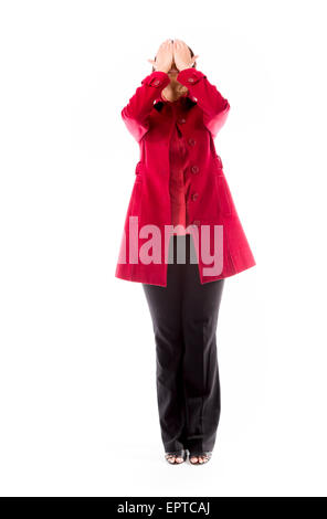 Adulto donna indiana in studio isolato su sfondo bianco Foto Stock