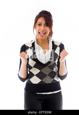 Adulto donna indiana in studio isolato su sfondo bianco Foto Stock