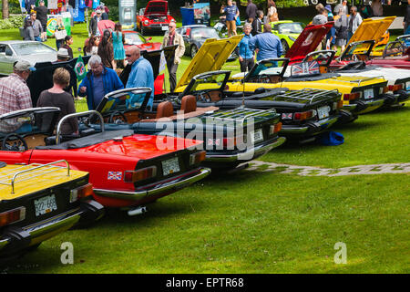 Trionfo TR6 auto sportive sul visualizzatore in corrispondenza di una vettura inglese si incontrano in Vancouver Foto Stock