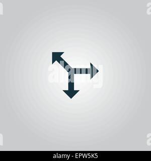 A tre vie della freccia di direzione Illustrazione Vettoriale