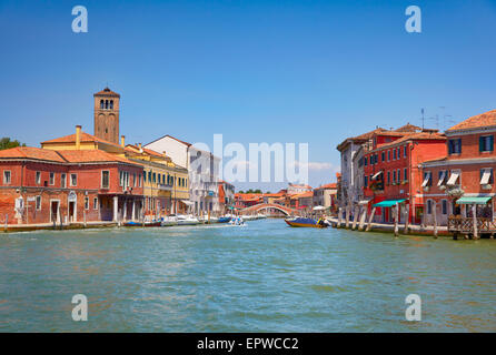 Vista sui canali di Murano, Venezia, Italia Foto Stock