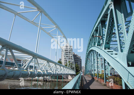 Senju-Ohashi Bridge,Sumida River, Tokyo, Giappone Foto Stock