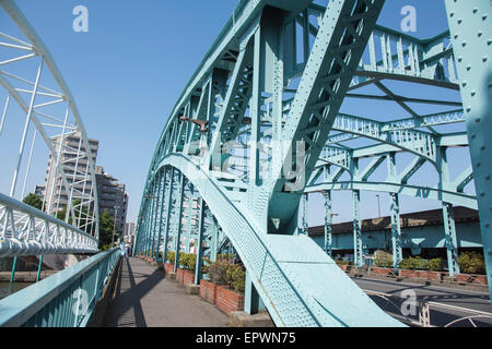 Senju-Ohashi Bridge,Sumida River, Tokyo, Giappone Foto Stock