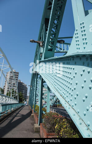 Senju-Ohashi Bridge,Sumida River, Tokyo, Giappone Foto Stock