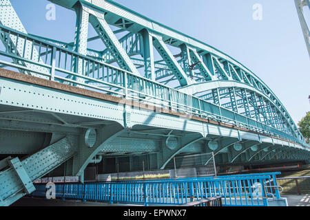 Senju-Ohashi Bridge,Sumida River, Tokyo, Giappone Foto Stock