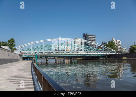 Senju-Ohashi Bridge,Sumida River, Tokyo, Giappone Foto Stock