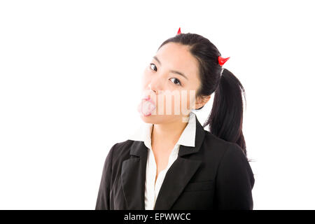 Attraente Asian giovane donna adulta in Angeli e demoni Foto Stock