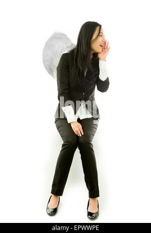 Attraente Asian giovane donna adulta in Angeli e demoni Foto Stock