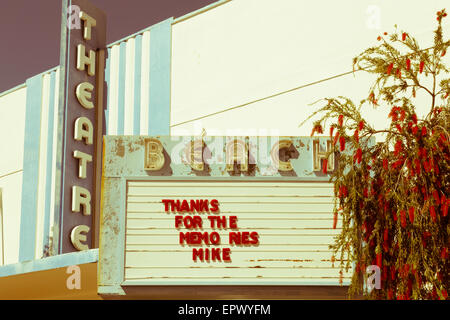 Marquee, il Beach Theatre, Corey Avenue, St. Pete Beach, Florida Foto Stock