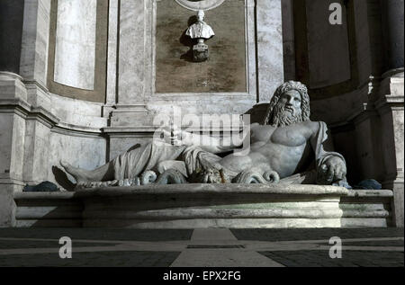 Marphurius o Marforio è una delle statue parlanti di Roma. Italia Foto Stock