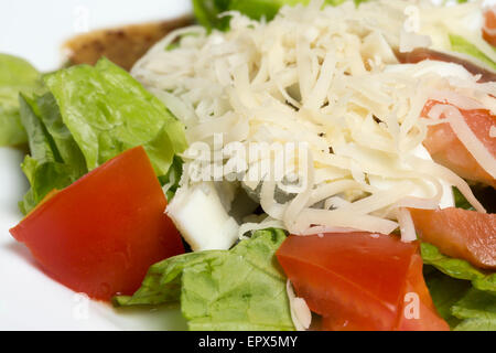 Close up di insalata di verdure e di pesce Foto Stock