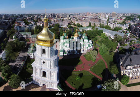 Vista aerea di Saint Sophia cattedrale a Kiev, Ucraina Foto Stock