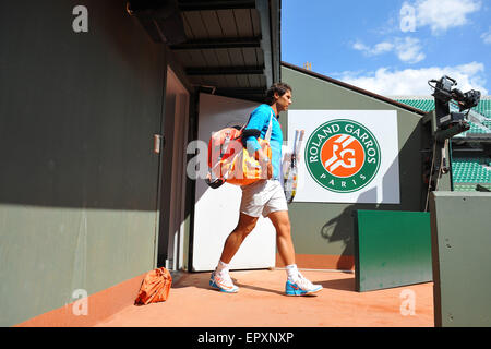 21.05.2015. Roland Garros di Parigi, Francia. Open di Francia di Tennis campionati, giorno di pratica. Rafael Nadal (ESP) Foto Stock