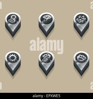 I simboli meteorologici in 3D Illustrazione Vettoriale