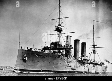 Foto della nave da guerra durante la battaglia delle Falklands impegno navale nei pressi di Isole Falkland nel 1914 (British Overseas territorio). Foto Stock