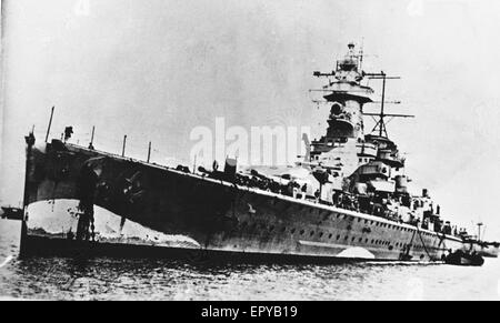 Foto della nave da guerra durante la battaglia delle Falklands impegno navale nei pressi di Isole Falkland nel 1914 (British Overseas territorio). Foto Stock