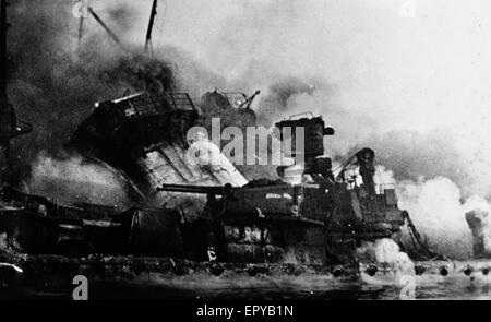 Foto della nave da guerra durante la battaglia delle Falklands impegno navale nei pressi di Isole Falkland nel 1914 (British Overseas territorio). Foto Stock