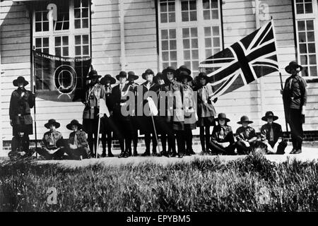 Girl Guides fuori del municipio, Port Stanley,Isole Falkland (British Overseas territorio). Foto Stock