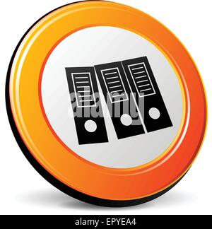 Illustrazione di legante 3d design icona arancione Illustrazione Vettoriale