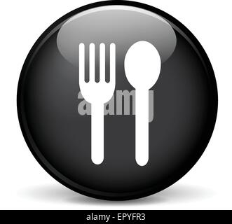 Illustrazione del ristorante moderno design nero icona sfera Illustrazione Vettoriale
