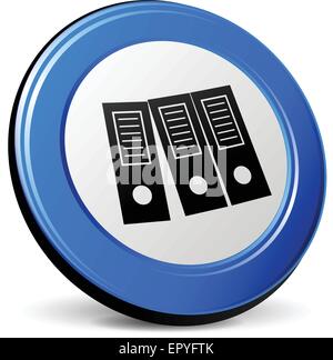 Illustrazione di legante 3d blu icona del design Illustrazione Vettoriale