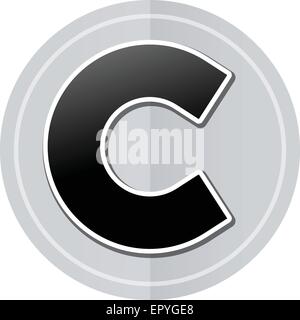 Illustrazione di copyright sticker icona design semplice Illustrazione Vettoriale