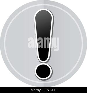 Illustrazione del punto esclamativo Icona sticker design semplice Illustrazione Vettoriale