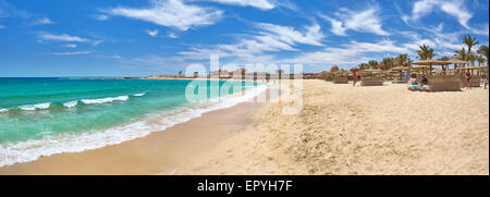 Marsa Alam, sulla spiaggia di Abu Dabbab Bay, Mar Rosso, Egitto Foto Stock