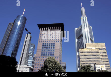 DEU, Germania, Hesse, Francoforte, Torre principale, Giappone Center presso il Taunustor, Commerzbank. DEU, Deutschland, Assia, Frankfurt am M Foto Stock