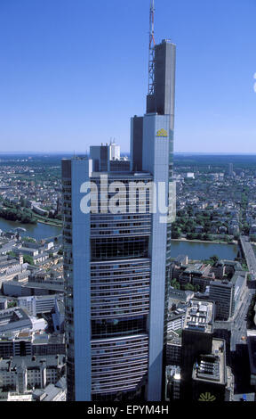 DEU, Germania, Hesse, Francoforte, vista dalla torre principale per la Commerzbank e il centro della città. DEU, Deutschland, Assia, Frank Foto Stock