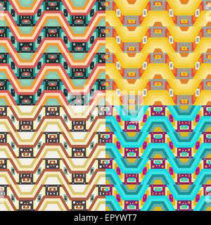 Retrò vettore di diversi modelli di seamless tiling. Illustrazione Vettoriale